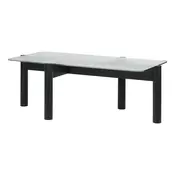 Črna klubska mizica s stekleno mizno ploščo 55x105 cm Kob – noo.ma