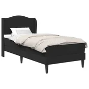 Vidaxl Konstrukcija postelje z vzglavjem Črna 90 x 200 cm Umetno usnje
