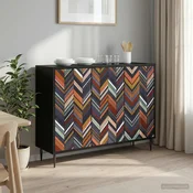 vidaXL Strani šal OMMEN Črni hrast 102 x 33 x 76 cm Inženirski les