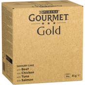 25% popusta! Jumbo pakiranje Gourmet Gold 96 x 85 g - Rafinirani ragu: govedina, piletina, tuna, losos