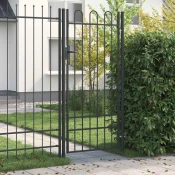 Ogradna vrata BOXTEL 103 x 250 cm Celik s prahom premazan Siva
