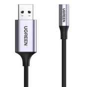 Ugreen UGREEN CM477 avdio adapter, USB na mini vtičnico 3,5 mm AUX (siv)