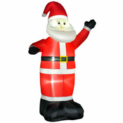 HOMCOM napihljiva božična santa 248cm zunanja dekoracija z vodenimi lučmi, napihovalnikom in pribor za montažo