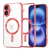 Ovitek Techsuit Luxury Crystal MagSafe za iPhone 16 - rdeč