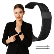 Kovinski pašček za Garmin Forerunner 255S 265S Vivoactive Venu4S črne barve 18 mm
