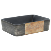 MAISON CHIC Umivalnik - Kopalna umivalnik - Lavabo črn in rjav pravokoten 46x35,5x13 cm keramika, (21684921)
