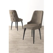 Hanah Home Set stolica Newa, 46x94x46 cm, 2 komada, Crno-smede
