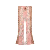 Desigual Hlače turkizna/mauve/rosé/staro roza