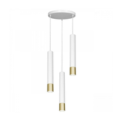 Viseci luster NEST na sajli 3xGU10/8W/230V bela/zlatna okrugao