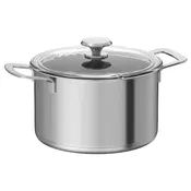 HEMKOMST Lonac s poklopcem, nerdajuci celik/staklo, 5 l