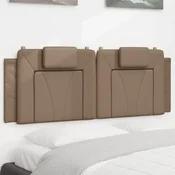 Vidaxl Blazina za vzglavje Viana kapučino 120 cm umetno usnje