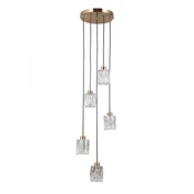ITALUX PND-40813-5R-HBR - Luster na sajli TORNO 5xE14/40W/230V zlatna