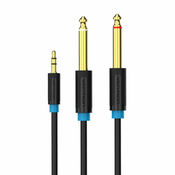 Vention Zvočni kabel 3,5 mm TRS na 2x 6,35 mm BACBG 1,5 m (črn)