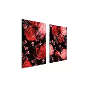 shumee STEKLENA ZAŠČITNA PLOŠČA ZA ŠTEDILNIK 75x52 ROSES