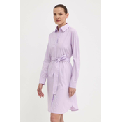 Pamučna haljina Armani Exchange boja: ljubičasta, mini, oversize, 3DYA32 YN4RZ