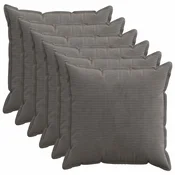 vidaXL Prevleka za blazino 6 kos HOUTEN Temno siva 80 x 80 cm korduroy