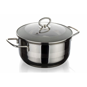 Banquet Lonec 26cm s steklenim pokrovom 6,5l iz nerjavečega jekla MATTE NEW LINE indukcija