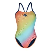 Womens swimwear aqua sphere essential tie back multicolor/orange xs -
