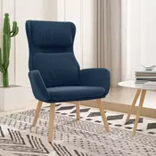 Vidaxl vidaXL Fotelj, moder, oblazinjen z žametom