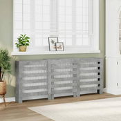 Vidaxl Pokrov za radiator betonsko siv 205x21,5x83,5 cm inženirski les