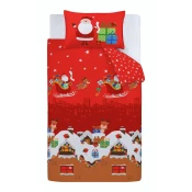 Rdeča otroška posteljnina za posteljico 120x150 cm Santas Christmas Presents – Catherine Lansfield