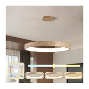 Brilagi - LED lestenec na jekleni vrvici FALCON WOOD LED/60W/230V 3000/4000/6000K 80 cm lesen