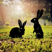 Aberto Design Set dekorativnih figura Rabbits -A 01, 52x35 & 56x24 cm, 2 komada