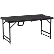 OUTSUNNY Zložljiva vrtna miza za 4 osebe z nastavljivo višino iz jekla in HDPE, 118x60x74 cm