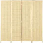 Homestar Prostorilni razdelilnik 4 paneli 180x17x180 cm naravni