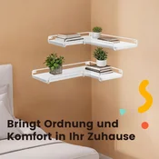Songmics Set vogalnih stenskih polic 40x29x14 cm bela
