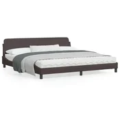 shumee vidaXL Posteljni okvir brez vzmetnice temno rjav 200x200 cm blago