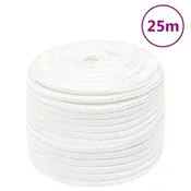 Vidaxl Vrv za čoln popolnoma bela 12 mm 25 m polipropilen