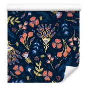 Tapeta s travniškim cvetjem v boho stilu za dnevno sobo in spalnico 50x1000 cm