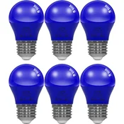 LED barvna žarnica E27 G45 5W 450 lm modra 6 kosov