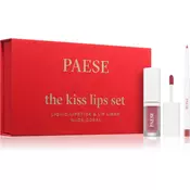 Country The Kiss Lips Set Nude Coral gift set color 02 nude coral matte liquid lipstick 3.4 ml + lip contouring pencil 0.3 g