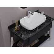 Casa Padrino luxury baroque bathroom set matt gray/white - 1 Baroque Washstand with Ceramic Washbasin & 1 Baroque LED Wall Mirror - Baroque bathroom furniture