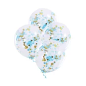 Komplet balonov Happy Birthday modra srebrna 102 kos