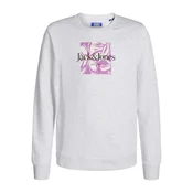 Jack & Jones Junior Majica Lafayette svetlo bež/pegasto siva/svetlo lila/črna