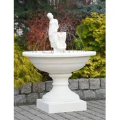 Casa Padrino baroque fountain white A� 102 x H. 136 cm - Magnificent garden fountain in baroque style - Round garden decoration stone fountain - Baroque garden decoration accessories
