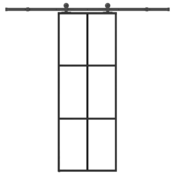 Klizna vrata s priborom 76 x 205 cm od ESG stakla i aluminija