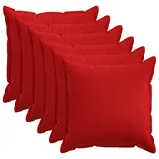 vidaXL Prevleka za blazino 6 kos HOUTEN Rdeča 80 x 80 cm Lažni lanu