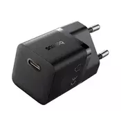 BASEUS GaN5 MINI 1C mrežni punjač s Type-C priključkom, 25W, GaN5, crna