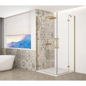TRINITY GOLD MATT kvadratni zaslon 1000x1000mm, vogal, prozorno steklo - 100x100 cm - Gelco - TRINITY - 36 - Kvadrat z vogalnim vhodom - 1000 - 2000 - 1000 - 8 - 14