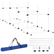 Homestar Set za trening agilnosti psov 4 ovire in slalom palice 99x65x94 cm bela