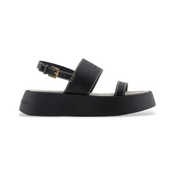 Armani Exchange za ženske. XDP054XV92100002 Sandale Micro-Saffian (39), Črna, 1 do 3 cm, Zaponka, Priložnostno