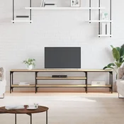 TV ormaric boja hrasta sonome 201x35x45 cm od drva i željeza