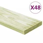 vidaXL Talne plošče 48 kosov 5,76 m2 1m impregnirana trdna borovinaa