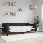Greatstore Raztegljiva postelja črna 100x200 cm blago