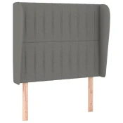Uzglavlje s ušima tamnosivo 103x23x118/128 cm od tkanine