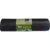Vreče za smeti, 240 l, 5 kosov, 120x140 cm, 40 µ, TUTI Giga, črne, 5 kosov